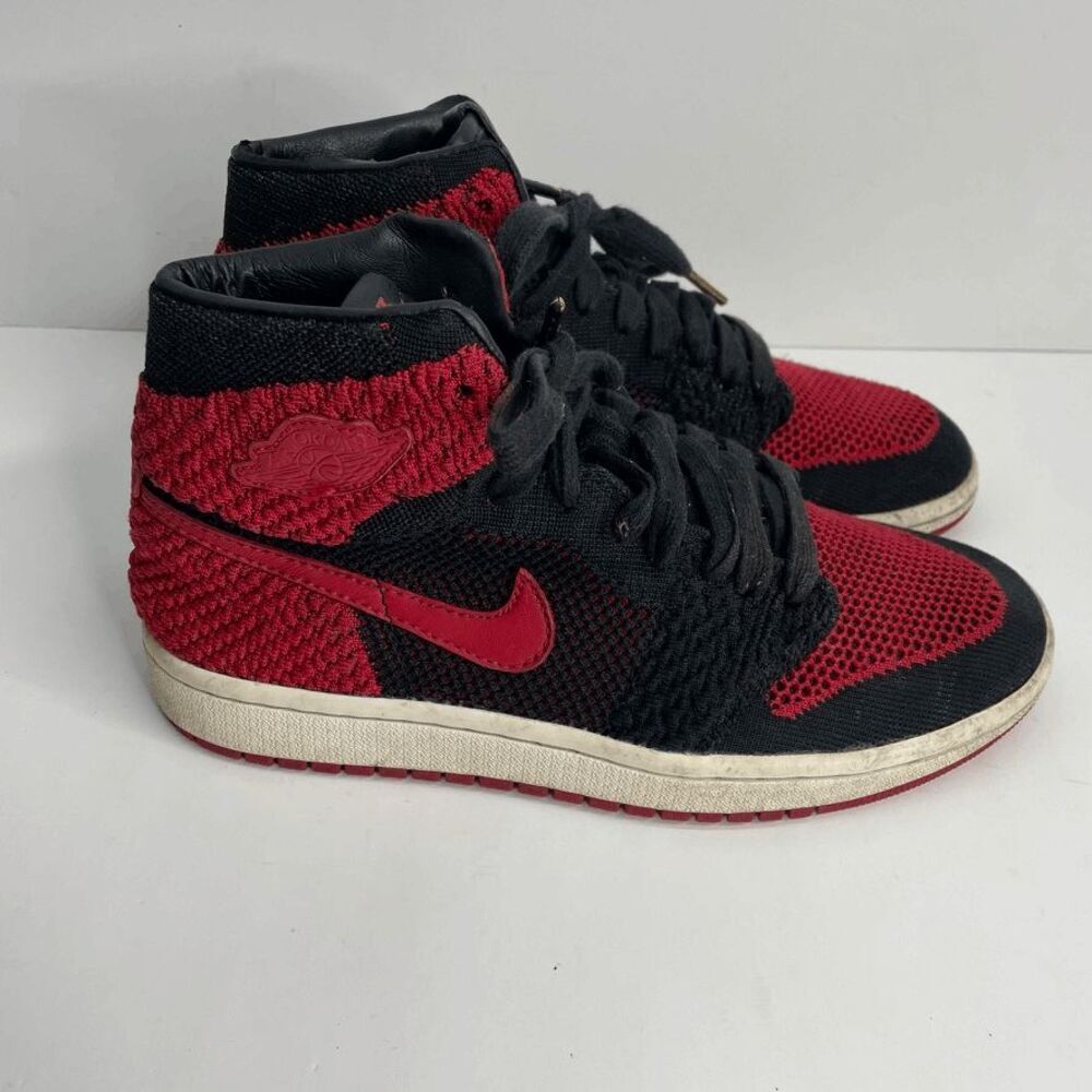 Air Jordan 1 Retro High FlyKnit Bred GS Size 6.5 Shoes Sneakers (READ)